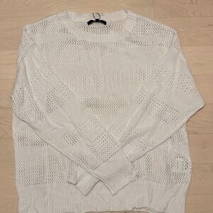 White Open Crochet Knitted Sweater, Women’s size Small, New With Tags